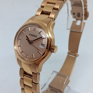 Fossil ES3167 Women's 24mm Rose Gold Stainless Steel Japanese Quartz Date Watch